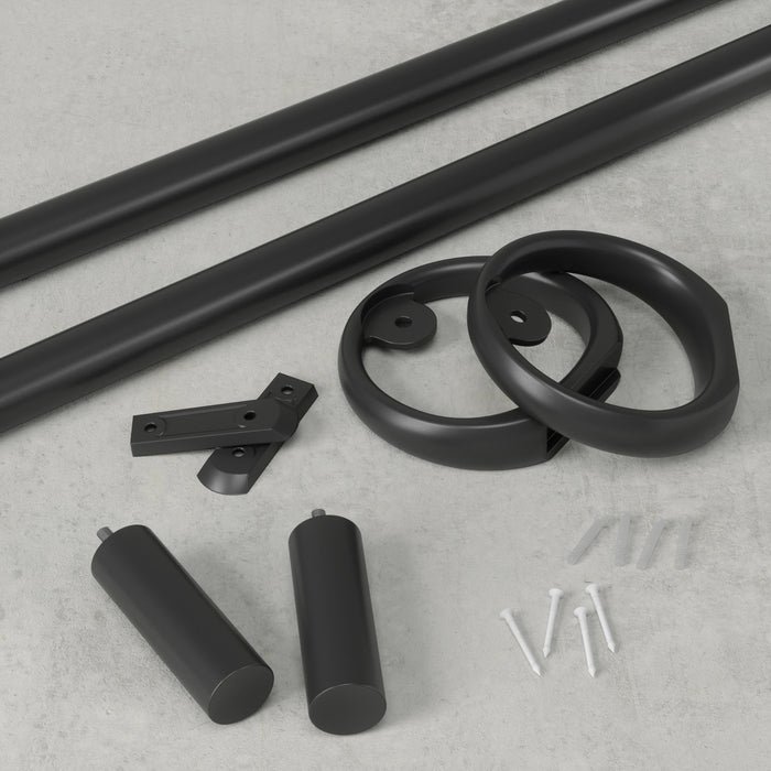  Tringle à rideaux extensible Ringlet de Umbra noir mat de 1 po - 42 po à 120 po