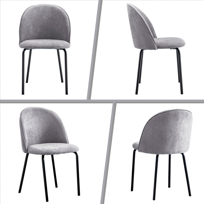 Lot de 2 chaises de salle a manger ergonomiques Ethan, couleur gris
