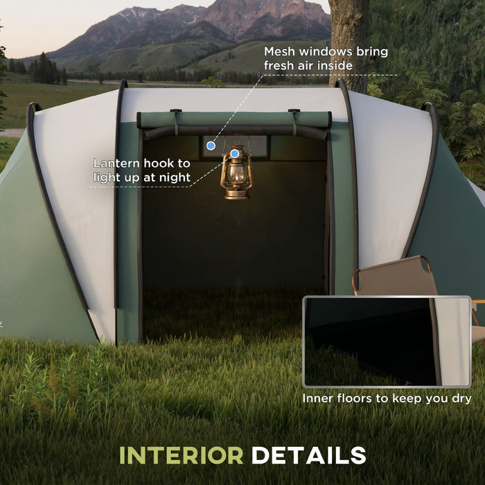 Outsunny Tente de Camping avec 2 Chambres et Salon, Etanche 3000 mm