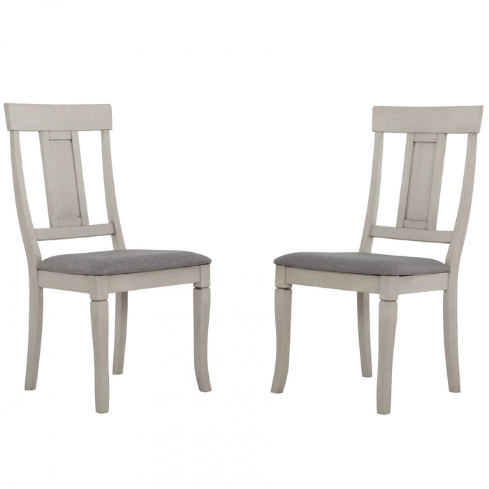 Ensemble de salle a manger rond Prescott 5 pieces avec base sur piedestal et tiroir de rangement, gris (4 places)