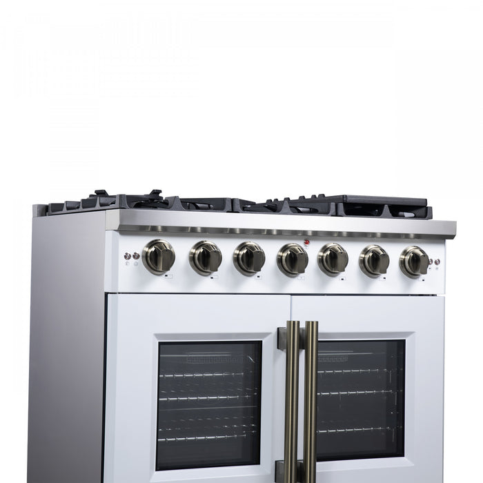 Cuisiniere a gaz blanche Capriasca 36 pouces, 5,36 pi³ – FFSGS6460-36WHT