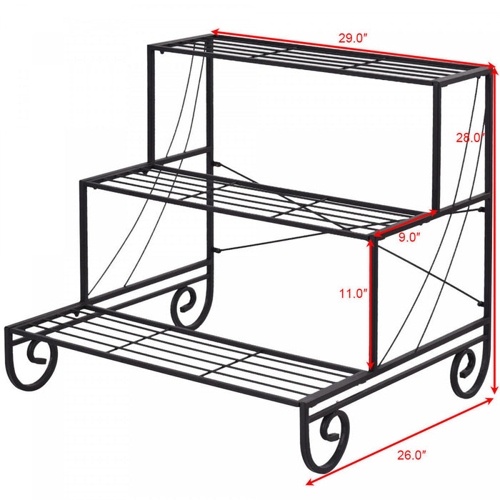Etagere A Plantes En Metal A 3 Niveaux