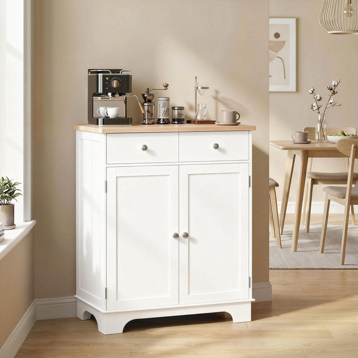 HOMCOM Armoire Cuisine Dessus Bois avec Etagere Reglable