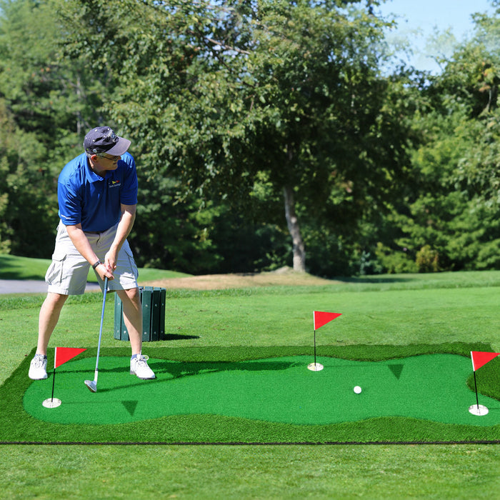 Costway 10 X 3,3 Ft Golf Mettant Vert Tapis D'entrainement Professionnel De Golf Avec 2 Balles De Golf