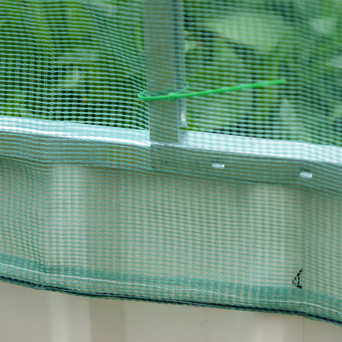 Outsunny Jardiniere Surelevee En Acier De Couleur Sans Vis Avec Couvercle En Filet Et Gants Pour La Culture De Legumes, De Fleurs, D'herbes Et De Plantes Succulentes