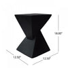 Zane 18" MGO Geometric Twisted Accent Table, Unique Wood Grain Indoor Side Table, Black | Table d'appoint geometrique torsadee Zane 18 pouces MGO, table laterale interieure a grain de bois, noir