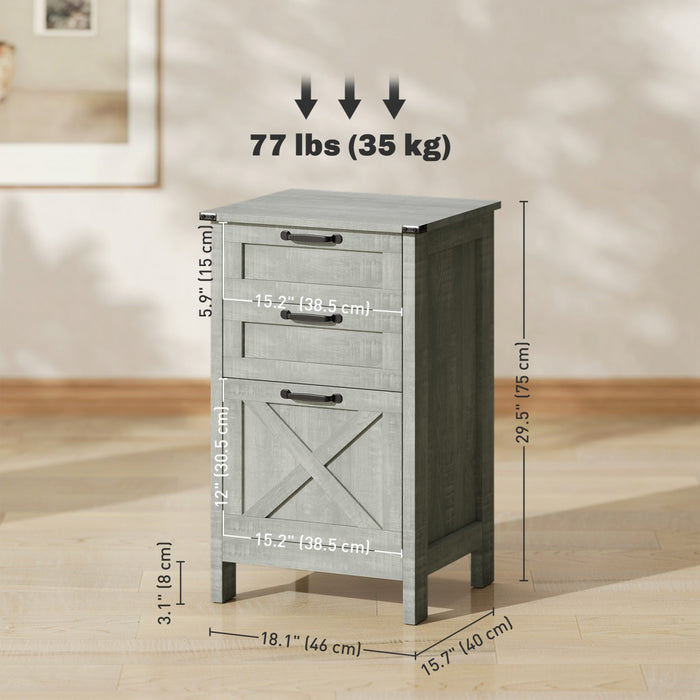HOMCOM Classeur a 3 tiroirs pour format lettre A4, gris pierre