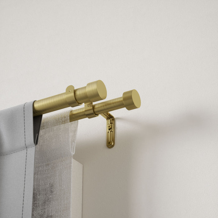  Tringle à rideaux extensible double Cappa de Umbra laiton de 1 po - 36 po à 66 po