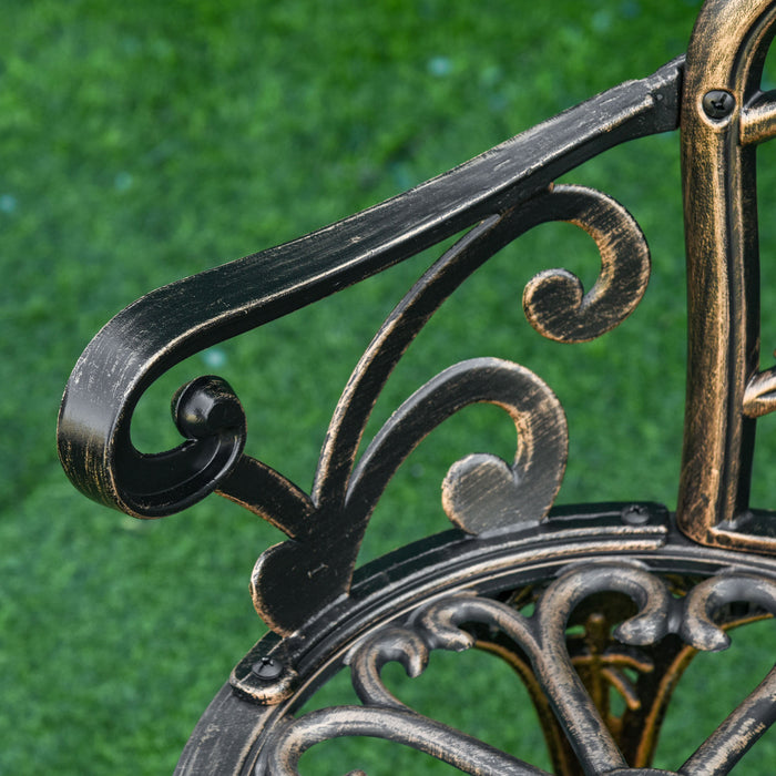 Banc De Jardin Exterieur Outsunny 40\" Pour Jardin, Porche, Balcon, Bronze
