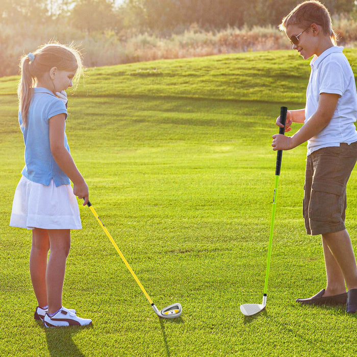 Ultimate Junior #7 Fer Pour Enfants Avec Arbre En Fibre De Verre Et Couverture De Tete Junior Practice Golf Club Jaune