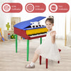Costway 30-Key Classic Baby Grand Piano Toddler Toy Wood with Bench & Music Rack Colorful