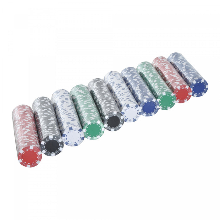 Soozier Mallette professionnelle de Poker 500 jetons 2 jeux de cartes 5