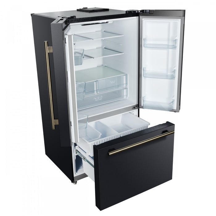 Refrigerateur Rivello de 36 po a portes francaises noires, certifie Energy Star – FFFFD1783-36BLK
