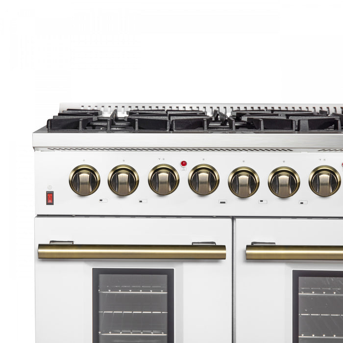 Cuisiniere a double combustible Galiano 48 po, blanche, 6,58 pi³ double four - FFSGS6156-48WHT