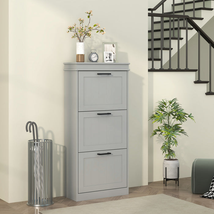 HOMCOM Armoire a chaussures avec tiroirs rabattables et etagere reglable