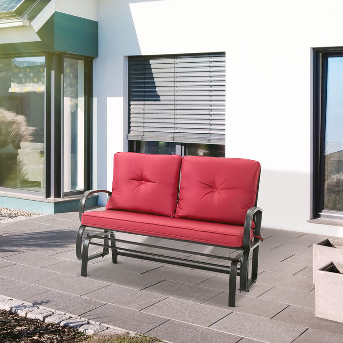 Fauteuil Oscillant D'exterieur Pour 2 Personnes Outsunny Rouge