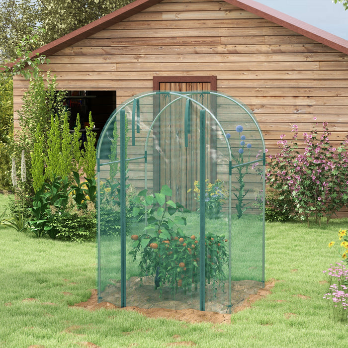Outsunny Cage De Culture, Tente De Protection Des Plantes De 4' X 4', Vert