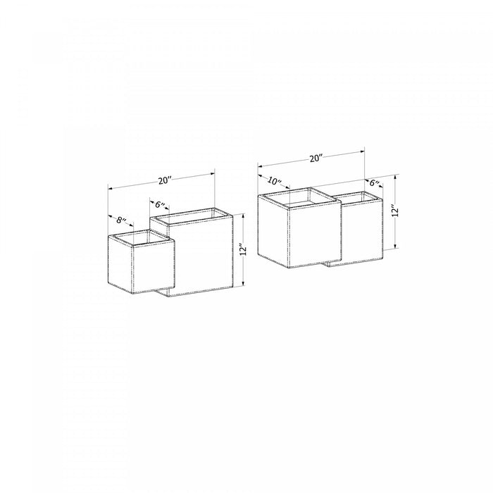 Ensemble 2 jardinières murales Dalya pour l'extérieur - Terra Cotta