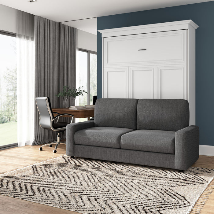 Grand lit escamotable Versatile de Bestar de 78 po (L) avec sofa - blanc