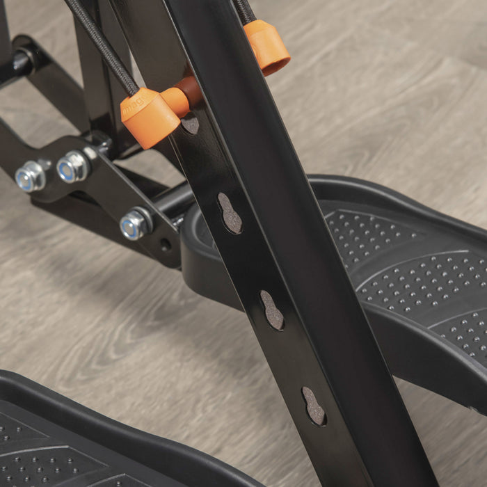 Soozier Fitness Machine Elliptique Avec Quatre Niveaux De Resistance, Ecran Lcd, Capteur De Frequence Cardiaque Et Deux Roues