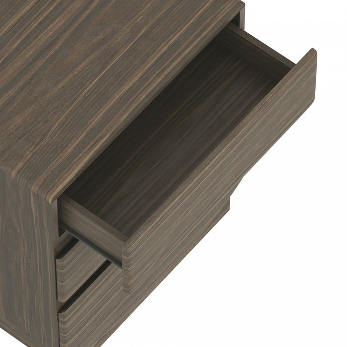 Table de nuit contemporaine Ardea 20\" en noyer (3 tiroirs)