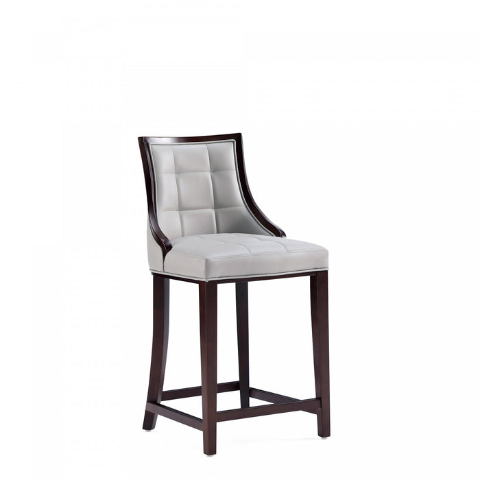Tabouret de comptoir traditionnel en bois Fifth Avenue avec assise rembourree, gris clair - Lot de 3