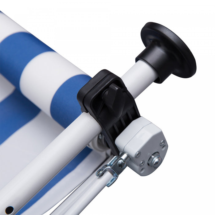 Outsunny 10x5ft Manuel Retractable Patio Auvent Fenetre Porte Pare-soleil Pont Auvent Abri Resistant A L'eau Uv Protecteur Bleu
