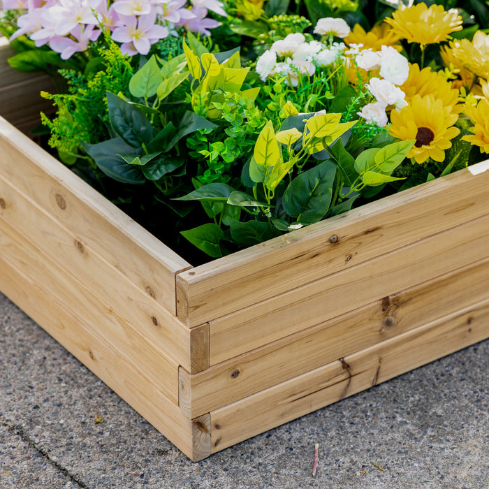Outsunny - Lit De Jardin Sureleve De 46\" X 24\" X 8\", Jardiniere En Bois Pour L'exterieur Pour La Culture De Legumes, De Fleurs, De Fruits, D'herbes Et De Plantes Succulentes, Assemblage Facile.