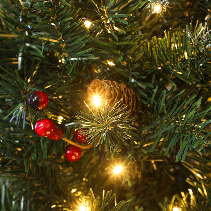 HOMCOM Sapin de Noel Artificiel fin 7pi Pre-Illumine