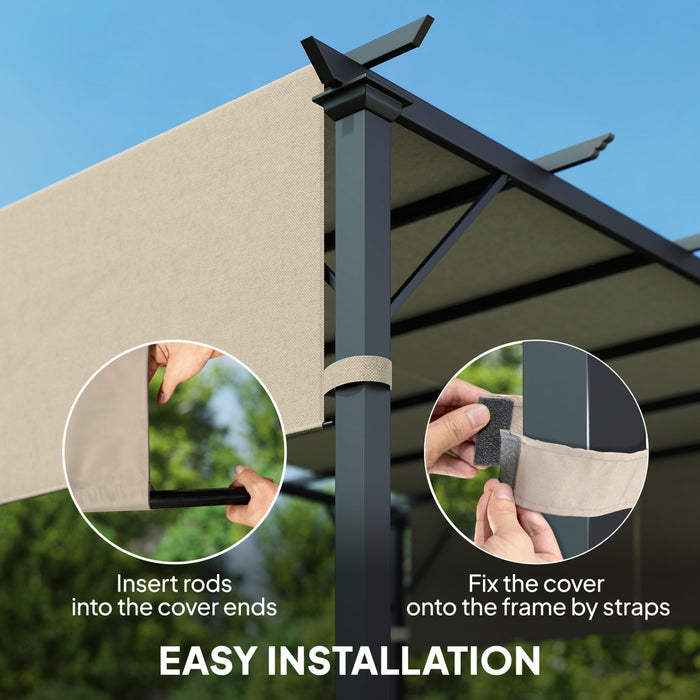Outsunny Lot de 2 Toiles d'Ombrage pour Pergola, Protection UV, Kaki