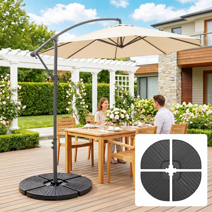 Poids de la base du parasol Outsunny rempli d'eau ou de sable