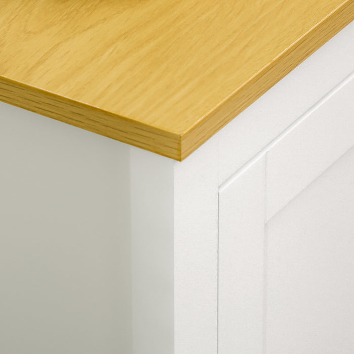 HOMCOM Meuble de Rangement, Meuble Buffet avec Portes, Blanc