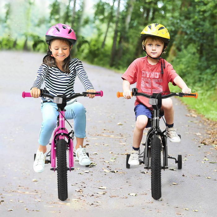 Velo Costway 14 Pouces Pour Enfants De 3 A 5 Ans Avec Selle Reglable Et Guidon Antiderapant Noir