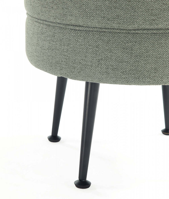 Lot de 2 poufs d’appoint rembourres Bailey style milieu du siecle en vert sauge