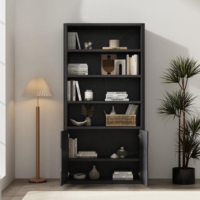 Armoire bibliotheque moderne Rivington 40\" en noir