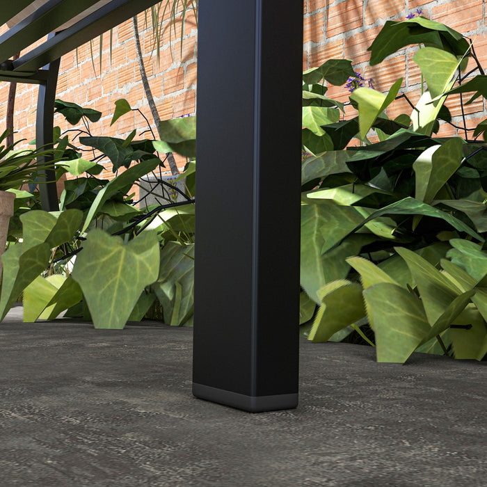 Outsunny Banc D'exterieur A Motif Floral, Causeuse De Patio, Noir
