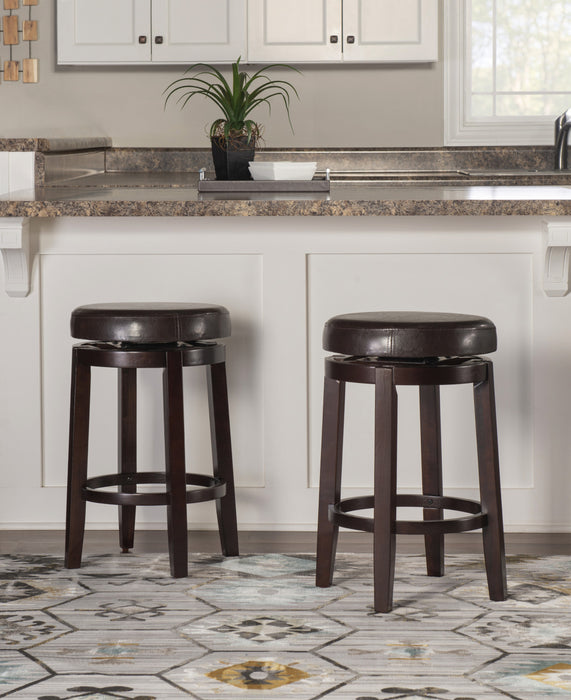 Tabouret Maya de hauteur comptoir en similicuir - brun