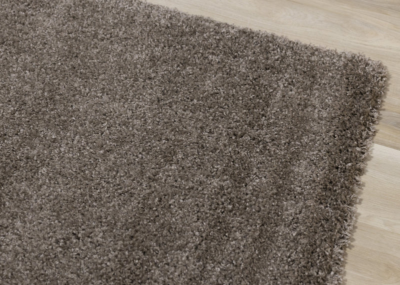 Carpette à poil long Brooklyn taupe foncé - 5 pi 3 po x 7 pi 7 po