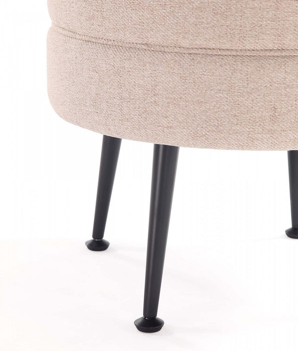 Lot de 2 poufs d’appoint rembourres style mid-century modern Bailey en coloris ble