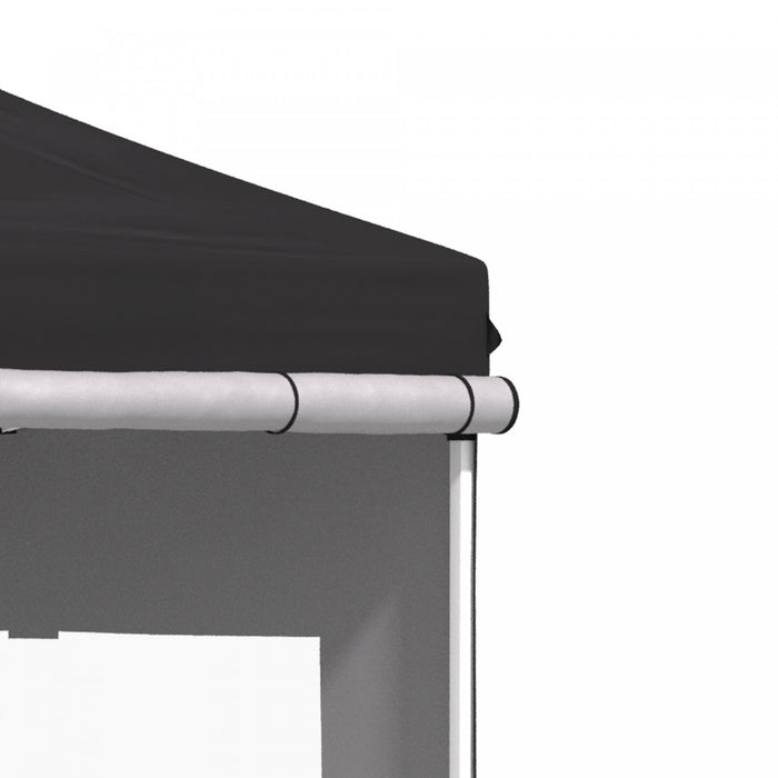 Outsunny 10' X 10' Tonnelle Barnum Pop-up Tente D'abri Instantane Pliable Avec Parois Laterales, 4 Fenetres, 4 Sacs De Sable Et Sac De Transport, Noir