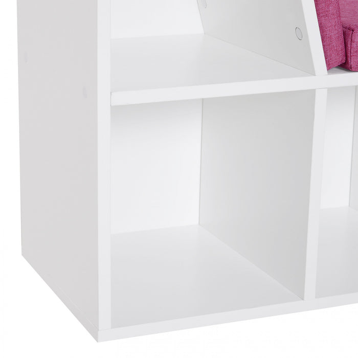 HOMCOM Bibliotheque 6 Cases avec Coussin Coin Lecture, Rose