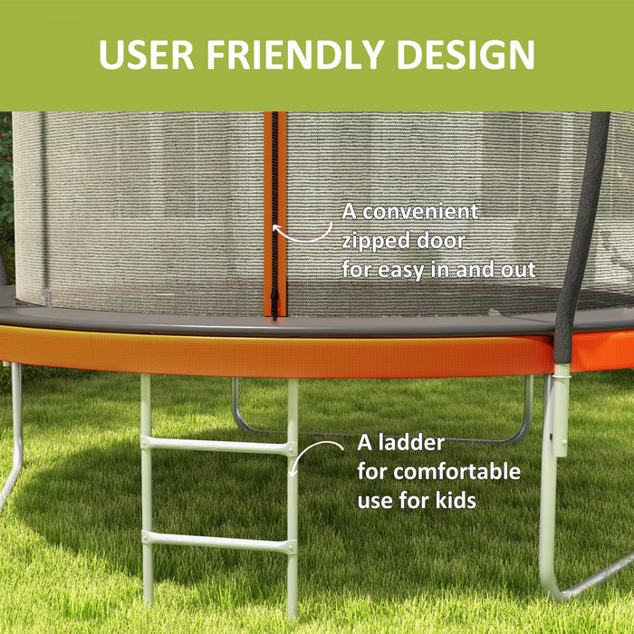 Soozier Trampoline d'exterieur de 10 pieds avec filet d'enceinte et echelle