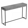 Console de 47 po - ciment foncé avec base en métal noir