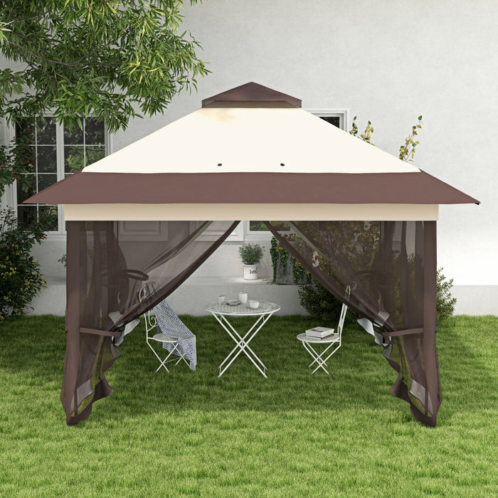 Outsunny Auvent Instantane De Tonnelle De Tente Avec Sac A Roulettes
