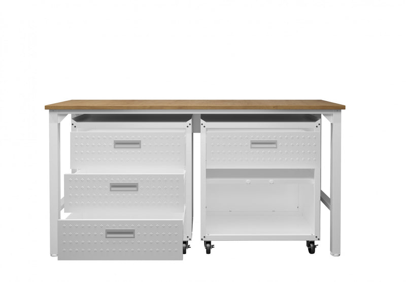 Ensemble de garage moderne Fortress 3 pieces en blanc