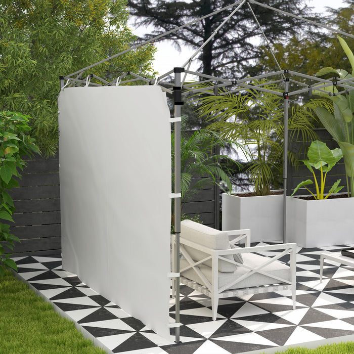 Outsunny Paroi Laterale Pour Auvents, Paroi Laterale Uniquement, Blanc