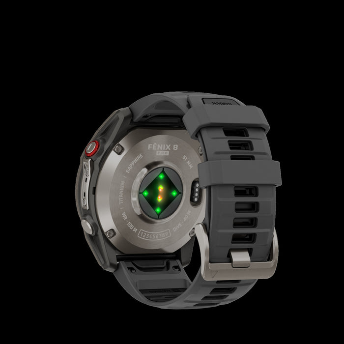 Montre intelligente Garmin Fenix 8 Pro 51 mm Graphite Premium - Vetement de performance, durabilite de lentille en saphir, previsions meteorologiques LTE, enregistrements de localisation, profils de triathlon