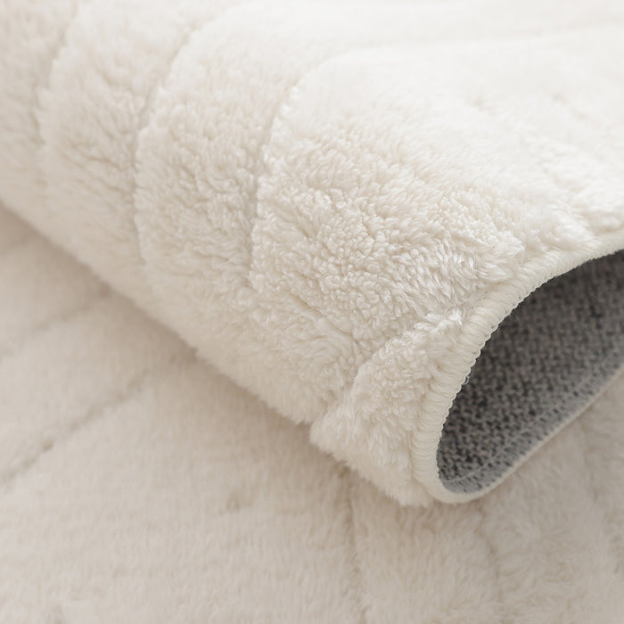 Tapis A Poils Longs Lavable En Velours Creme Crescent 5'x7'