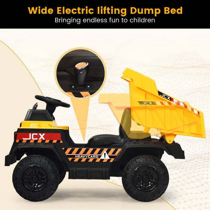 12v Batterie Enfants Rouler Sur Camion A Virure Rc Construction Tracteur W / Seau Electrique