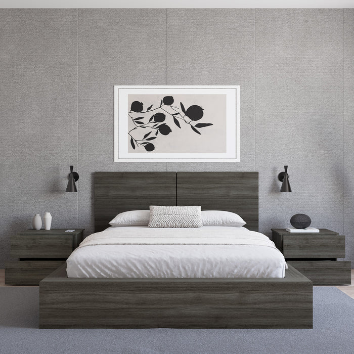 Table de nuit James Nordika à 2 tiroirs - chêne gris